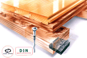 Anchored Rezill Sleeper DIN. Фиксированные эластичные деревянные полы компании Connor Украина Днепропетровск Киев
